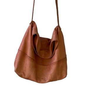 Day & Mood Salmon Pink Soft Pebbled Leather Slouch Purse w/Adjustable Strap